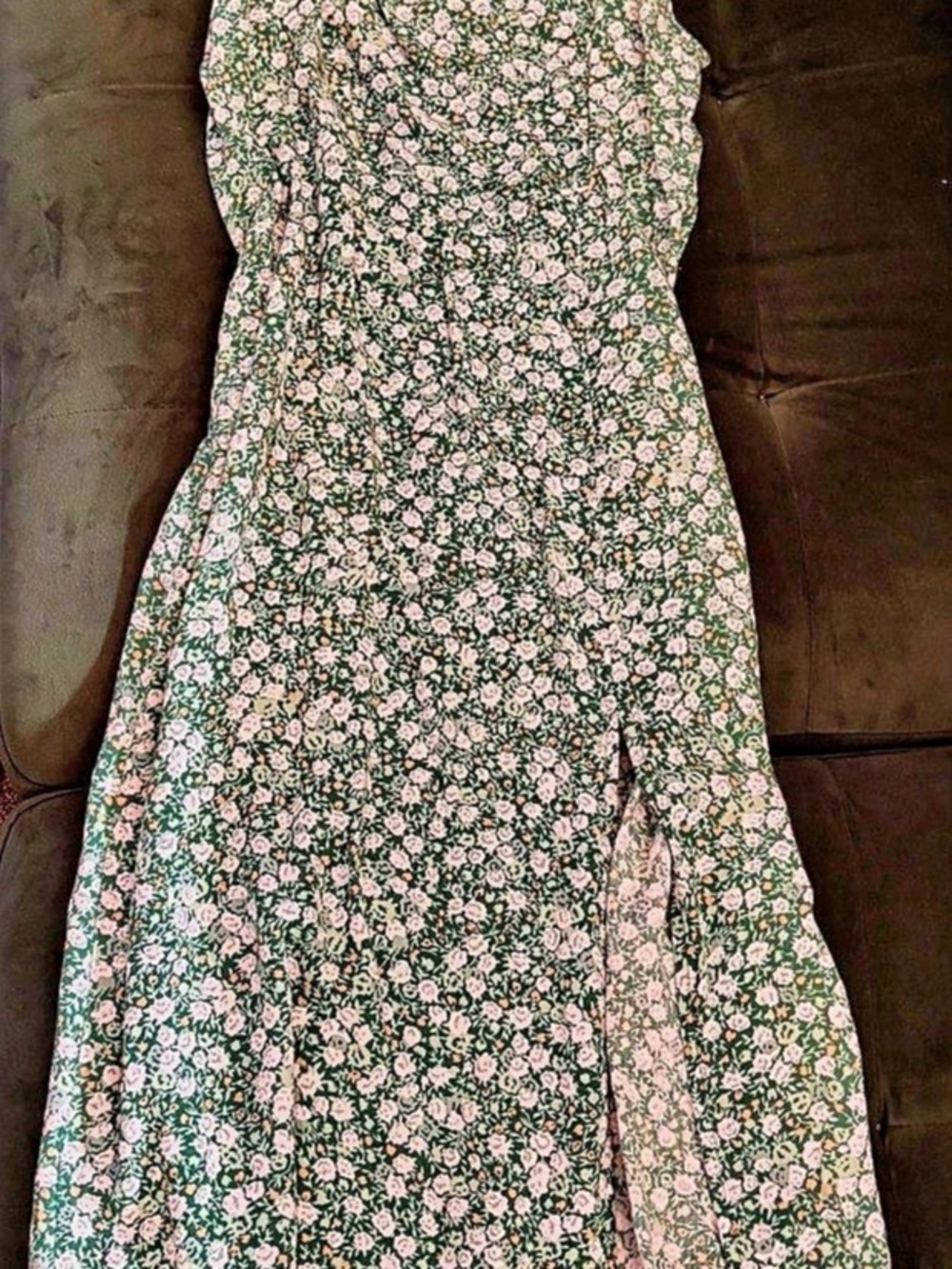 Motel Jorie Midi Dress yellow & Green Size Small